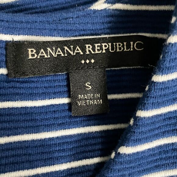 Banana Republic Blue & White Striped Sleeveless Top Top Sz Small - Picture 6 of 8